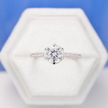Load image into Gallery viewer, 2 Carat Six Prongs Halo Giliarto Moissanite Diamond White Gold Engagement Ring
