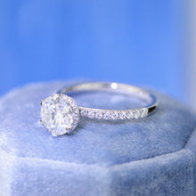 Load image into Gallery viewer, 2 Carat Six Prongs Halo Giliarto Moissanite Diamond White Gold Engagement Ring
