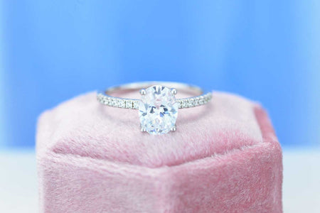 2 Carat Oval Swarovski Gem Engagement Ring
