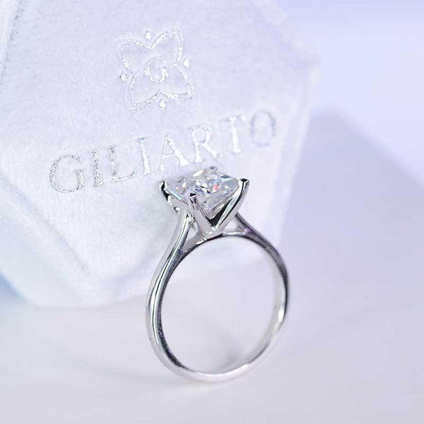 8x8mm Princess Cut Moissanite Diamond  White Gold Giliarto Engagement Ring