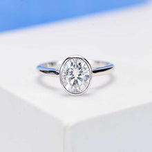 Load image into Gallery viewer, 3 Carat Oval Giliarto Moissanite Bezel Set  Engagement Ring
