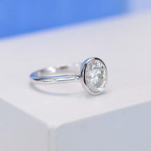 Load image into Gallery viewer, 3 Carat Oval Giliarto Moissanite Bezel Set  Engagement Ring
