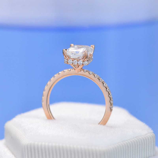 3 Carat Giliarto Radiant Cut Moissanite Hidden Halo Engagement Ring