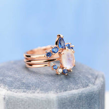 Load image into Gallery viewer, Oval Vintage  Moonstone Ring- Three Ring Set
