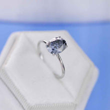 Load image into Gallery viewer, 2 Carat Dark  Gray Blue  Moissanite 14K White Gold Engagement Promissory Ring

