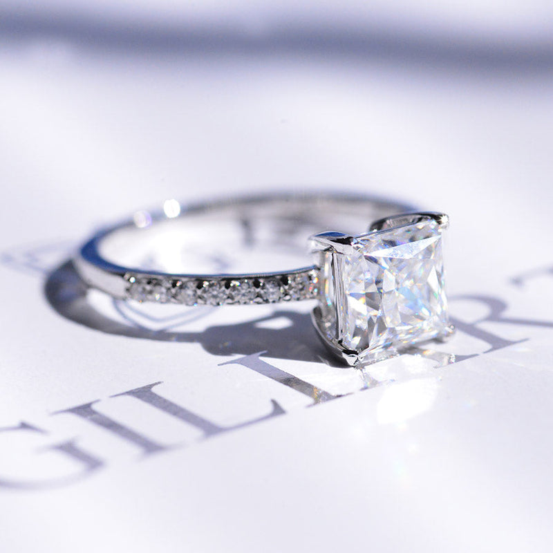 1.5 Carat Princess Cut Moissanite Giliarto Engagement Ring