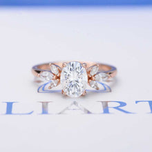 Load image into Gallery viewer, 14K White Gold 1.5 Carat Oval Moissanite Halo Vintage Engagement Ring
