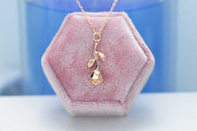 Load image into Gallery viewer, Rose Gold Rose Stem Pendant Necklace, Rose Necklace, Bridesmaid Gift, Birthday Gift, Gift For Her, Valentine's day gift, Rose Stem Pendant
