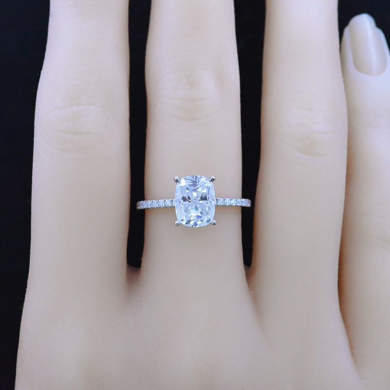 3 Carat Oval Giliarto Moissanite Hidden Halo Engagement Ring