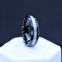 Load image into Gallery viewer, Tungsten Carbide Ring with White Shall Inlay
