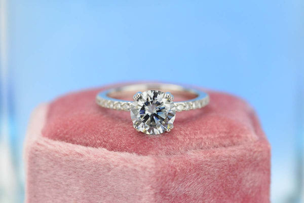 2ct Round Cut Gray Moissanite Ring