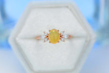 Load image into Gallery viewer, Fire Opal Ring, Oval Cut Vintage Opal Ring , Rose Gold Ring Unique Ring
