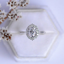 Load image into Gallery viewer, Luxury 3 Carat Oval Moissanite Halo Engagement Ring
