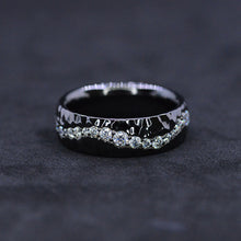 Load image into Gallery viewer, Men's Ring with Diamond  Stones in 14K Black Gold  Ring
