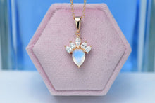 Load image into Gallery viewer, Genuine Pear Moonstone pendant necklace rose gold plated silver, Moonstone Necklace in Sterling Silver. Mothers day gift. Gift for her
