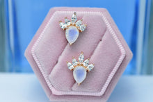 Load image into Gallery viewer, Genuine Pear Moonstone Earrings Rose Gold Plated Silver, Moonstone Earrings in Sterling Silver. Mothers day gift. Gift for her
