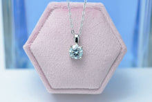 Load image into Gallery viewer, 1 Carat Brilliant Cut Gray Moissanite Pendant Necklace White Gold Plated Silver, Moissanite Necklace in Sterling Silver
