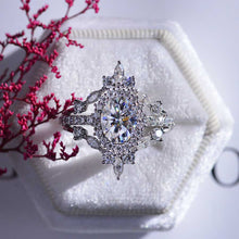 Load image into Gallery viewer, Giliarto 14K White Gold 2 Carat Oval Halo Engagement Ring

