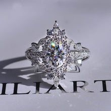Load image into Gallery viewer, Giliarto 14K White Gold 2 Carat Oval Halo Engagement Ring
