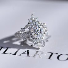 Load image into Gallery viewer, Giliarto 14K White Gold 2 Carat Oval Halo Engagement Ring
