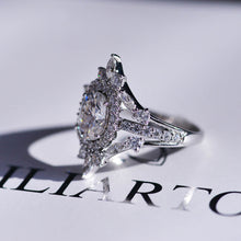 Load image into Gallery viewer, Giliarto 14K White Gold 2 Carat Oval Halo Engagement Ring
