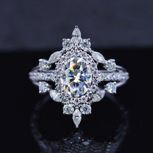 Load image into Gallery viewer, Giliarto 14K White Gold 2 Carat Oval Halo Engagement Ring
