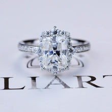Load image into Gallery viewer, 3 Carat Giliarto Radiant Cut Moissanite Halo Engagement Ring
