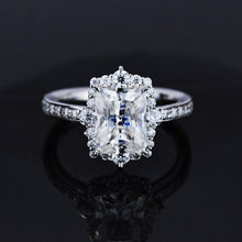 Load image into Gallery viewer, 3 Carat Giliarto Radiant Cut Moissanite Halo Engagement Ring
