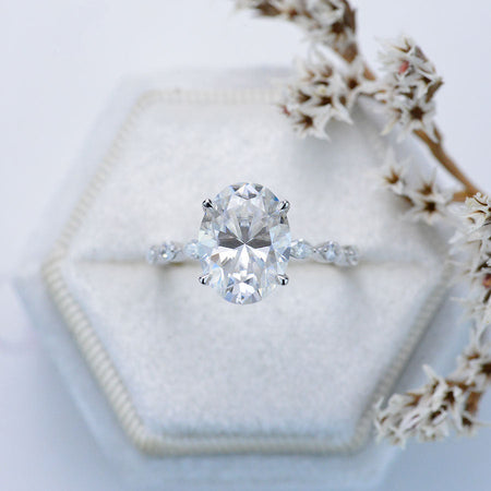 3ct Classic Oval Engagement Ring. 14K Gold Solitaire ring. Oval Cut Ring. Moissanite Wedding Ring Anniversary ring, Vintage royal Style