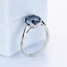 Load image into Gallery viewer, 2 Carat Dark Gray Blue  Moissanite Engagement Ring
