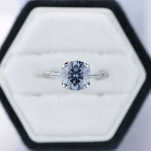 Load image into Gallery viewer, 2 Carat Dark Gray Blue  Moissanite Engagement Ring
