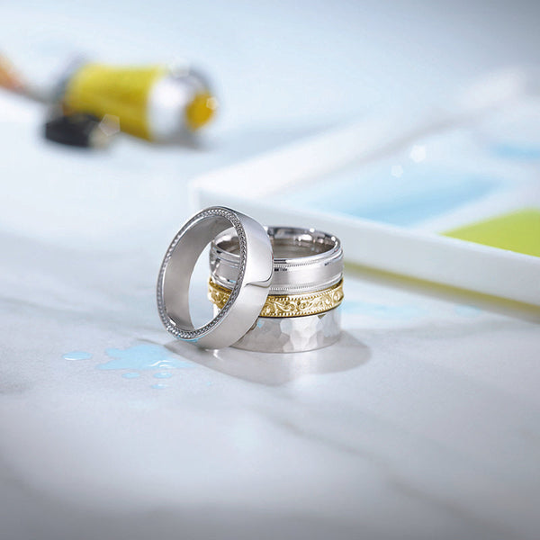 14K Gold  Wheat Pattern Band