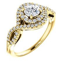 Load image into Gallery viewer, 14K Gold 1.0 Carat Forever One Moissanite 1/3 CTW Diamond Engagement Ring

