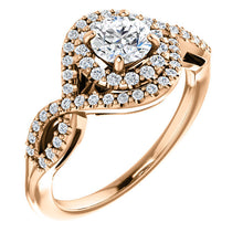 Load image into Gallery viewer, 14K Gold 1.0 Carat Forever One Moissanite 1/3 CTW Diamond Engagement Ring
