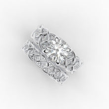 Load image into Gallery viewer, 2.0 Carat  Moissanite Celtic Lattice Engagement White Gold Ring
