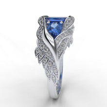 Load image into Gallery viewer, Giulia Wings Blue Topaz Gold Ring
