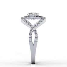 Load image into Gallery viewer, 0.3 CTW custom moissanite diamond rings-66 Accent Stones 14K White Gold
