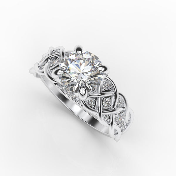 2.0 Carat Forever One  Moissanite Diamond Engagement Ring