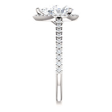 Load image into Gallery viewer, 14K Gold 9x6 mm Forever One Pear Halo Diamond Engagement Ring
