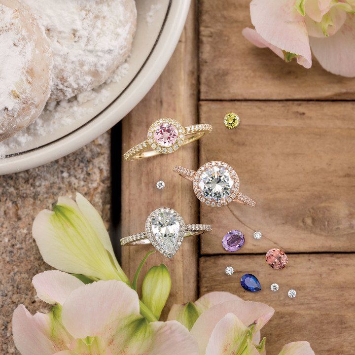 14K Gold 9x6 mm Forever One Pear Halo Diamond Engagement Ring