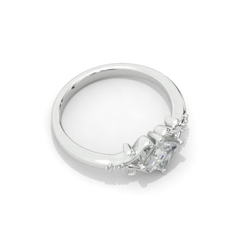 1 Carat Princess Cut Moissanite Giliarto  Gold Engagement Ring