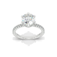 Load image into Gallery viewer, 14K White Gold 2 Carat Round Moissanite Hidden Engagement Ring
