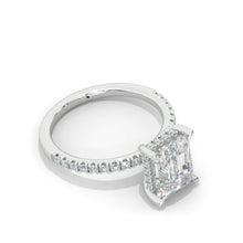Load image into Gallery viewer, 3 Carat Giliarto Emerald Moissanite Hidden Halo Engagement Ring

