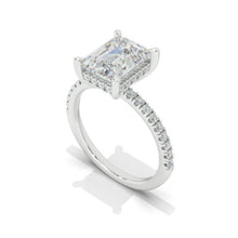 Load image into Gallery viewer, 3 Carat Giliarto Emerald Moissanite Hidden Halo Engagement Ring
