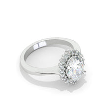 Load image into Gallery viewer, 3 Carat Oval Moissanite Halo Engagement Ring

