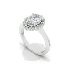 Load image into Gallery viewer, 3 Carat Oval Moissanite Halo Engagement Ring
