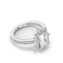 Load image into Gallery viewer, 3 Carat Giliarto Radiant Cut Moissanite Halo Engagement Ring
