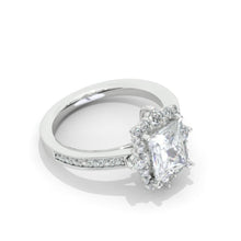 Load image into Gallery viewer, 3 Carat Giliarto Radiant Cut Moissanite Halo Engagement Ring
