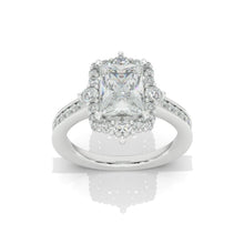 Load image into Gallery viewer, 3 Carat Giliarto Radiant Cut Moissanite Halo Engagement Ring
