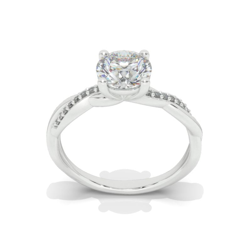 1 Carat Moissanite Giliarto Twisted Shank Gold Engagement Ring